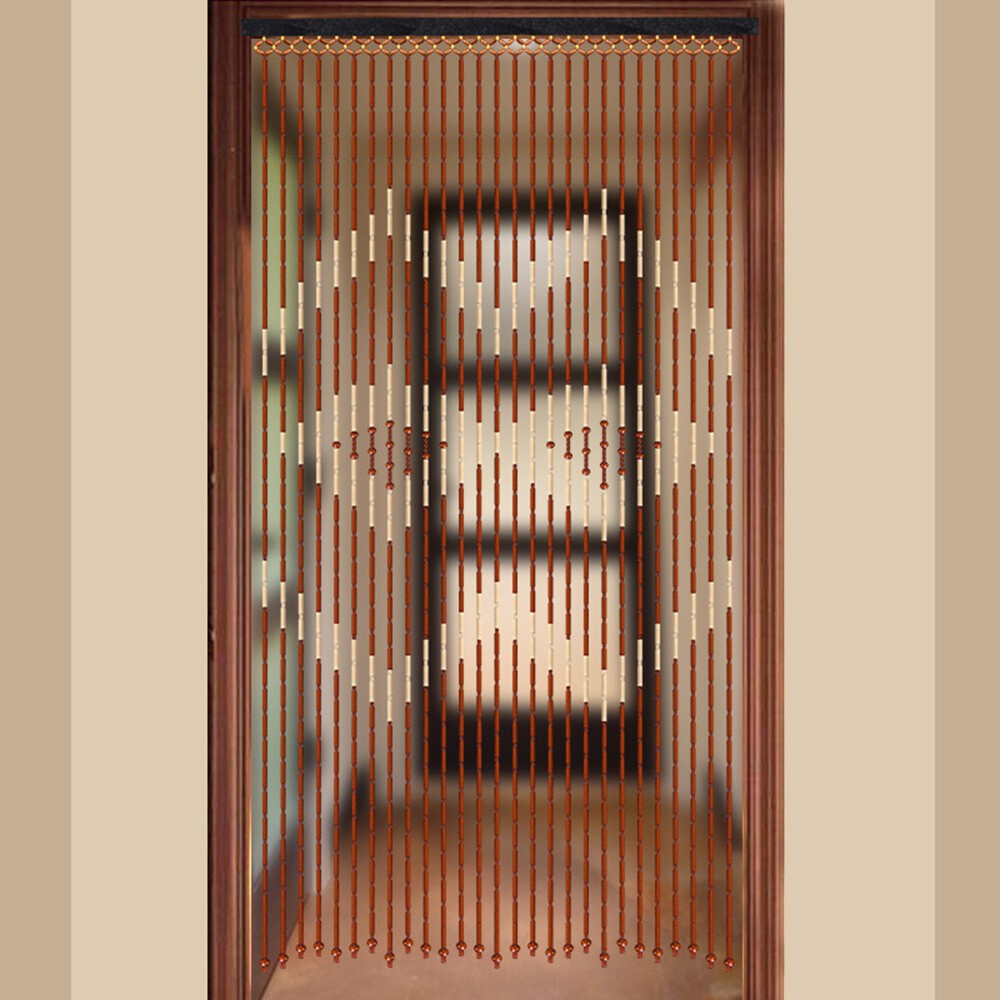 Wooden Bamboo Beaded Curtain 90*175Cm Room Divider Home Decor For US