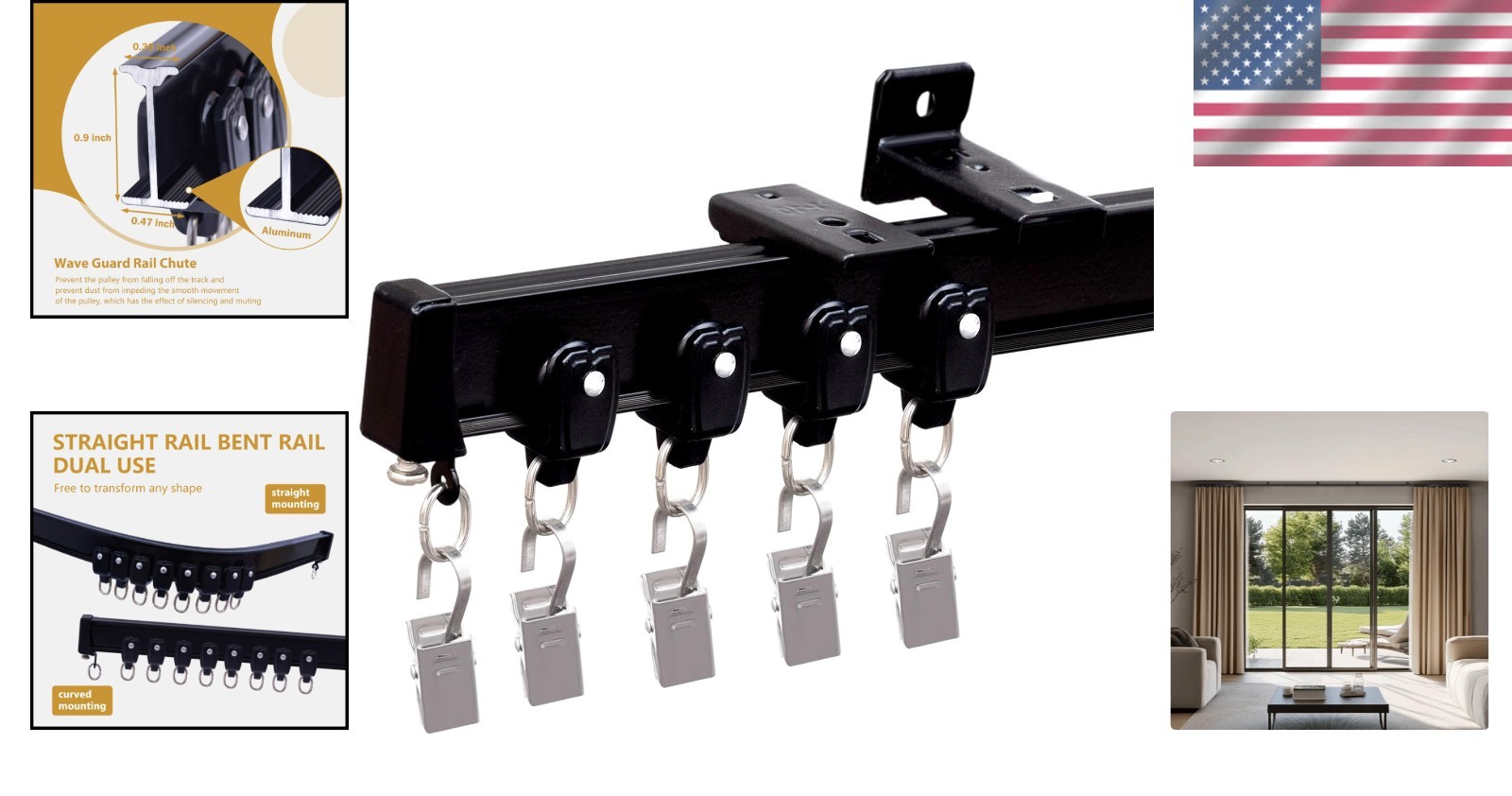 Heavy-Duty Curtain Rail – Customizable Space Divider for Home and Outdoors