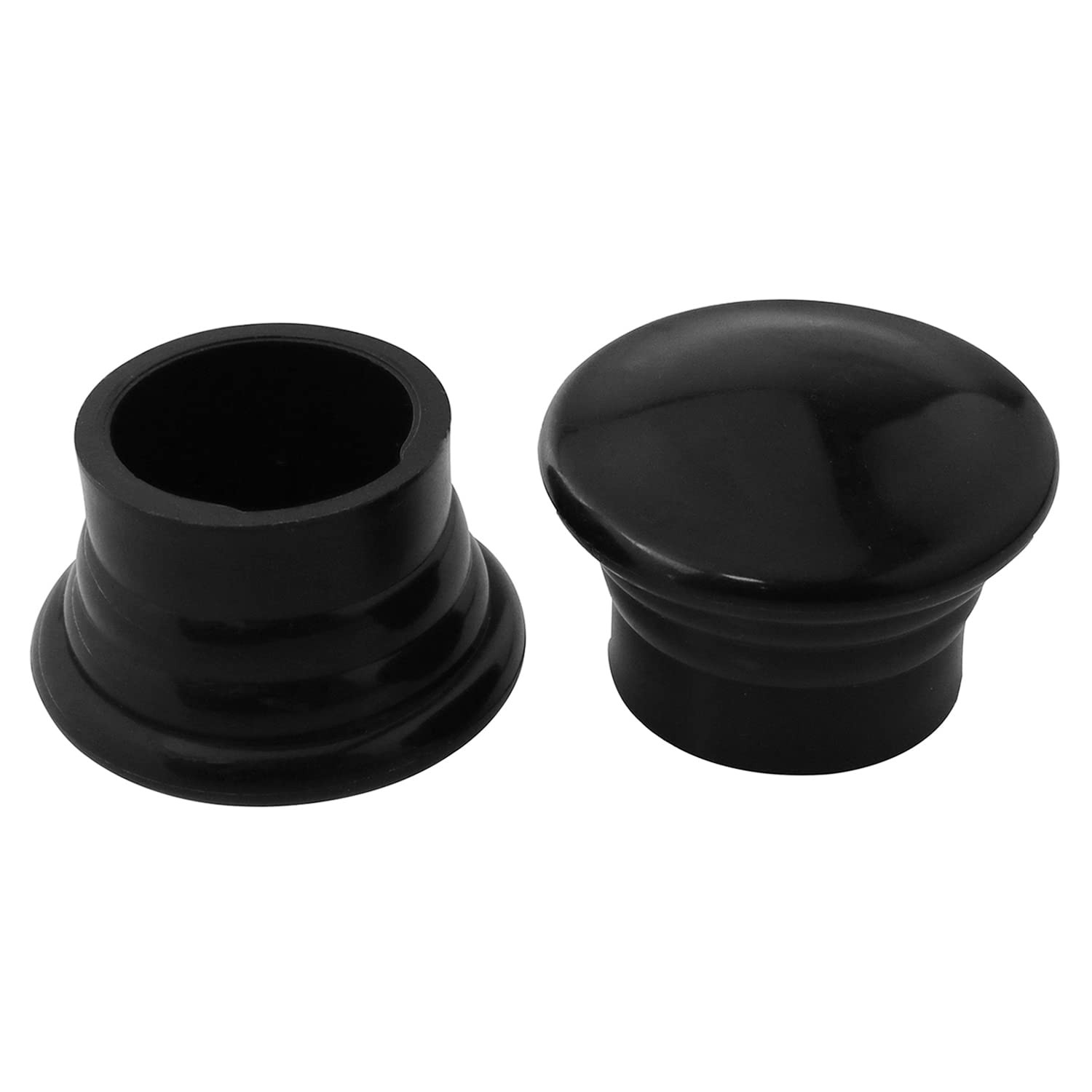 AXLIZER Window Curtain Rod Cap 4PCS Black Plastic Pole End Plug Caps