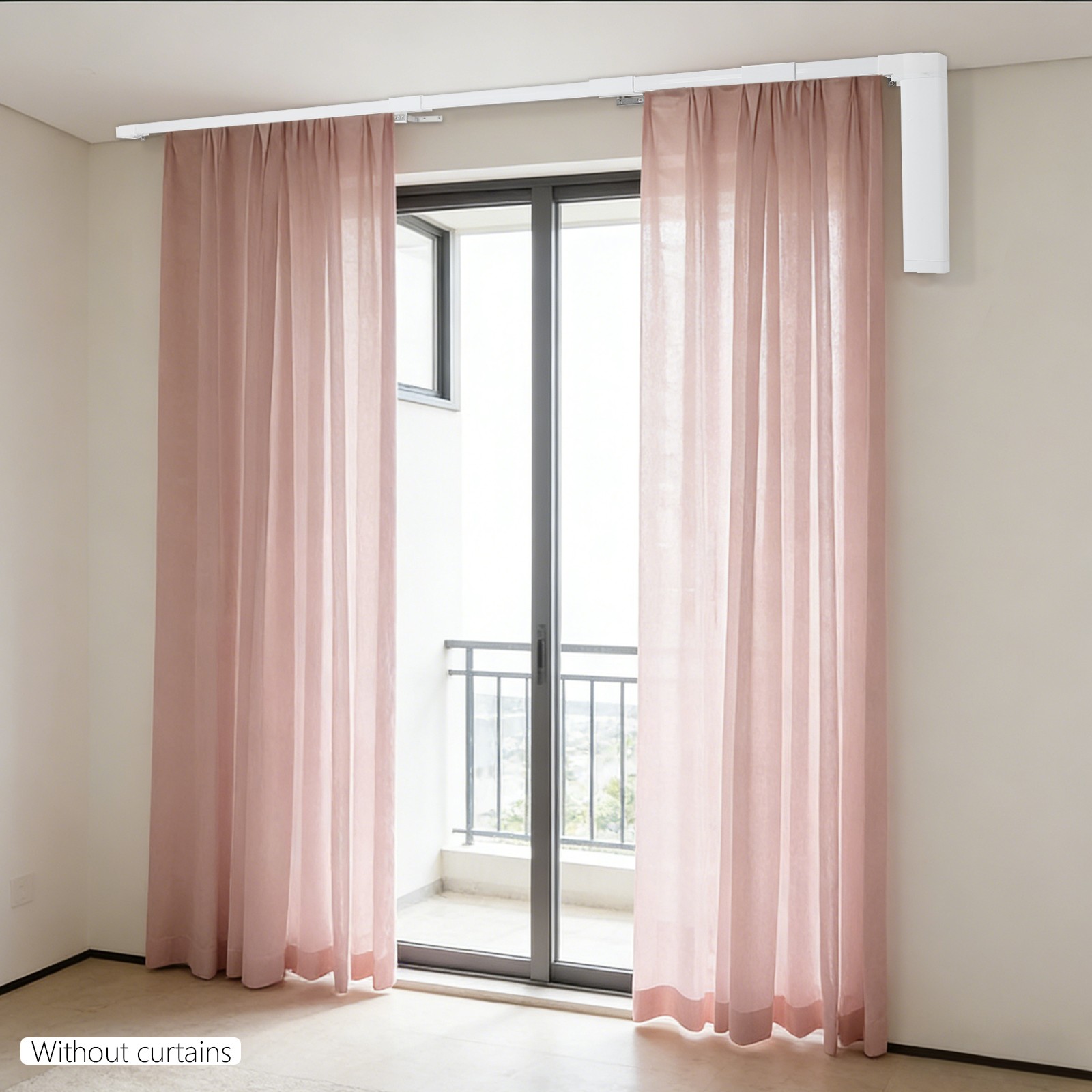 Motorized Curtain Track w/ Adjustable Length 120-620cm,Electric Curtain Track