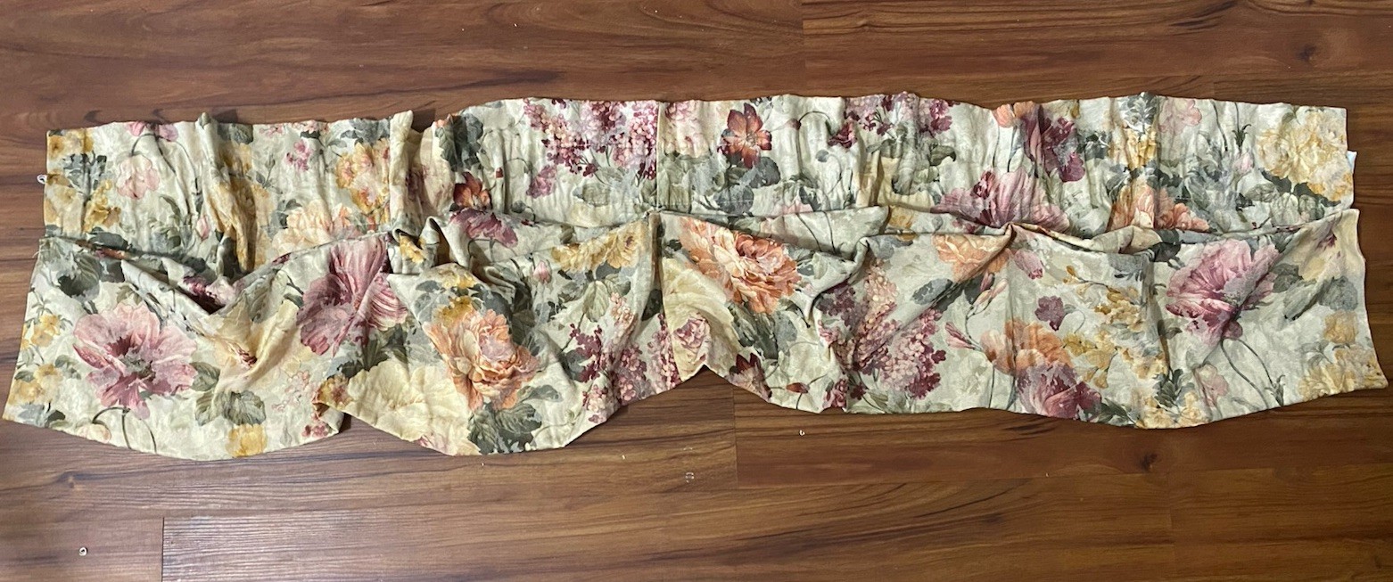 Burlington Monaco Valance Damask Jacquard Floral Gold Pink Green 18” x 80”