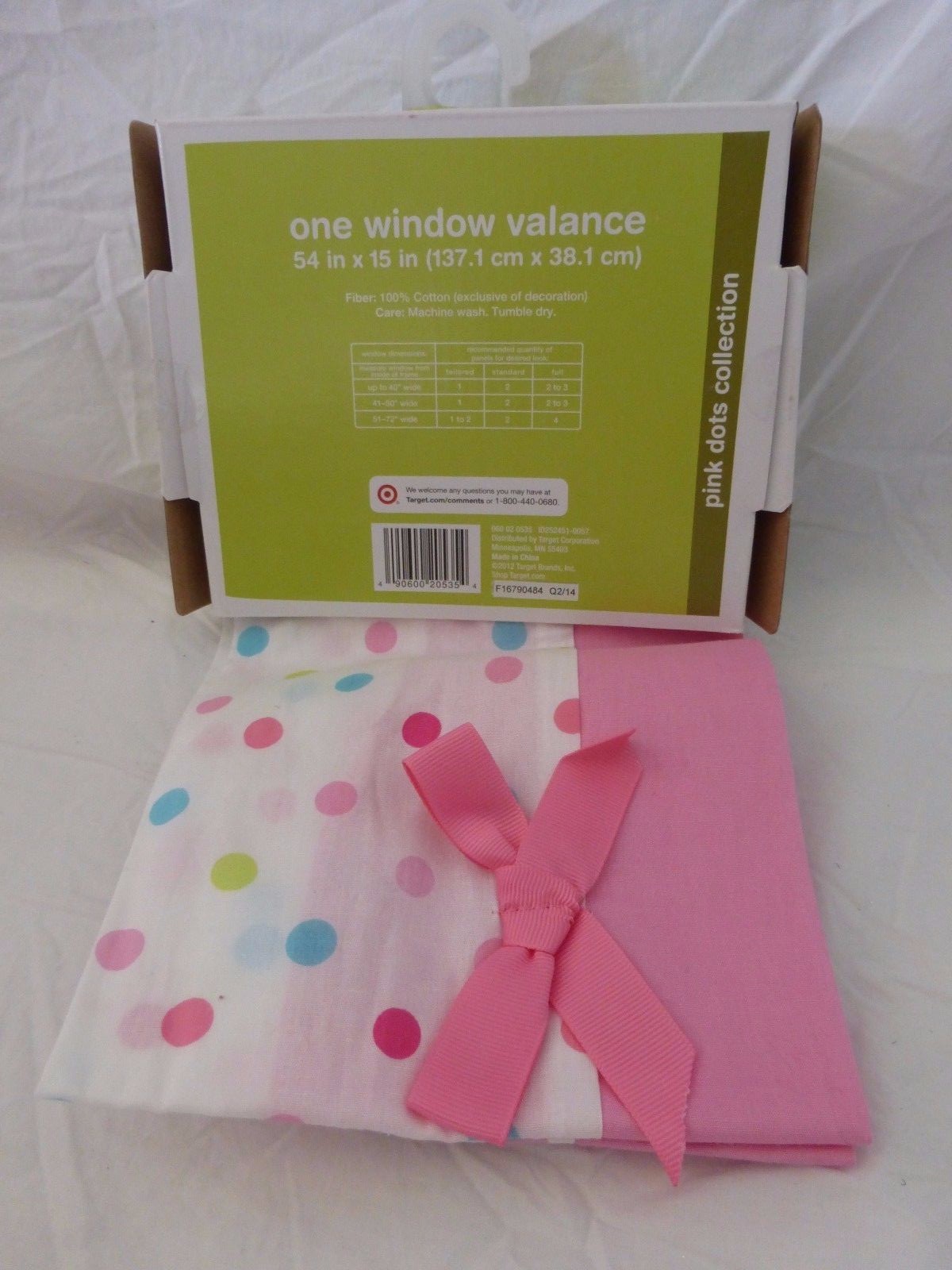Circo Pink Flower Dot Collection Window Valance 54″ x 15″ NIP