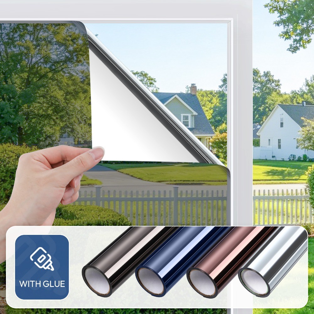 rabbitgoo One Way Mirror Window Film Tint Anti UV Reflective Glass Sticker Home