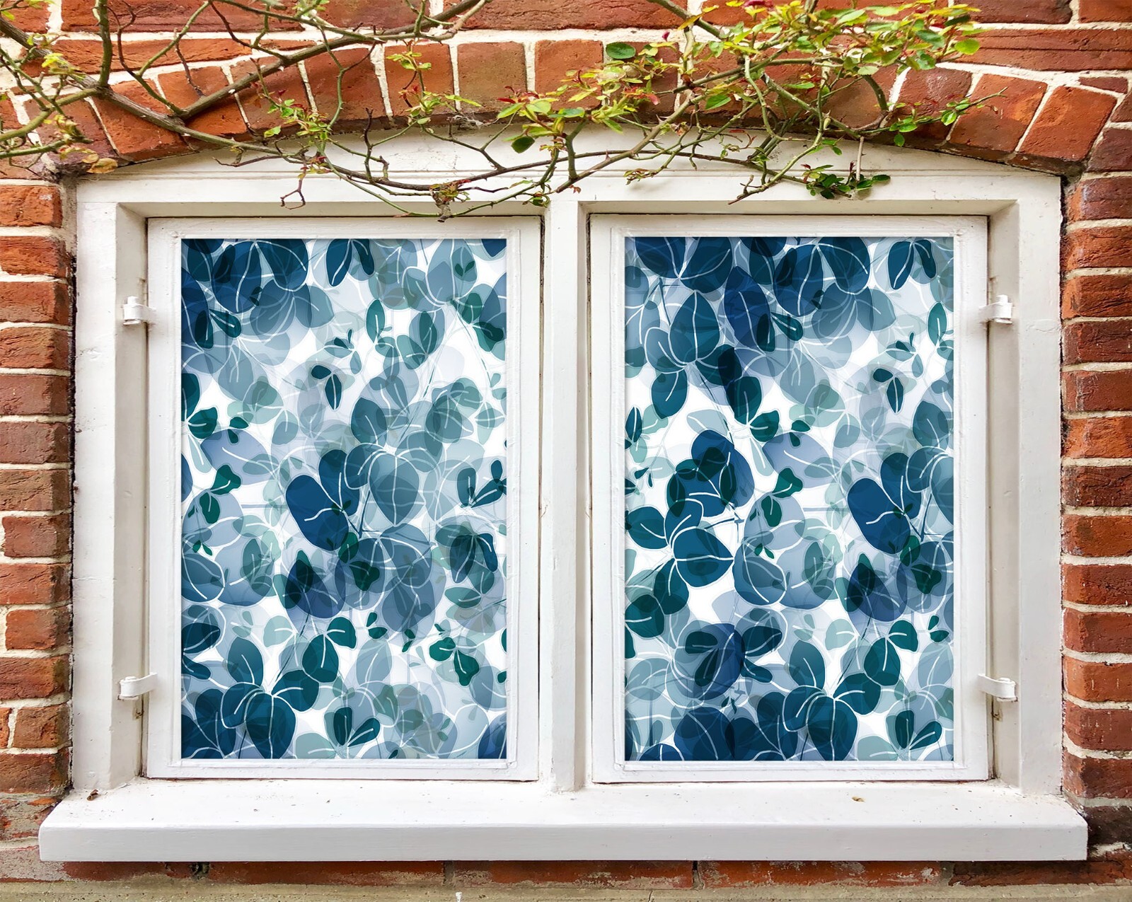 3D Leaf Pattern A448 Window Film Print Sticker Cling Stained Glass UV Sinsin