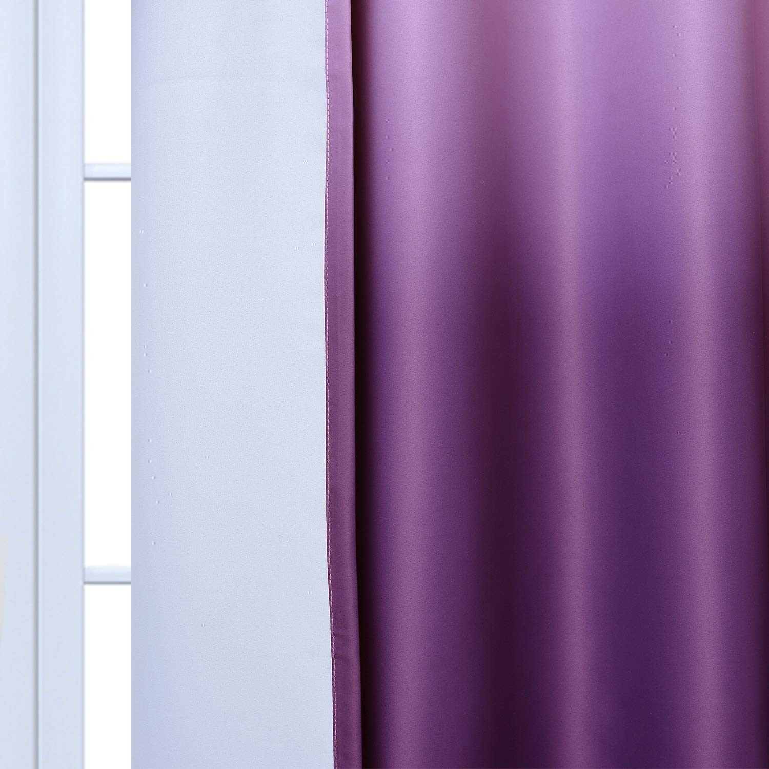Light Blocking Gradient Color Curtains Purple Ombre Blackout Curtains Room Da…