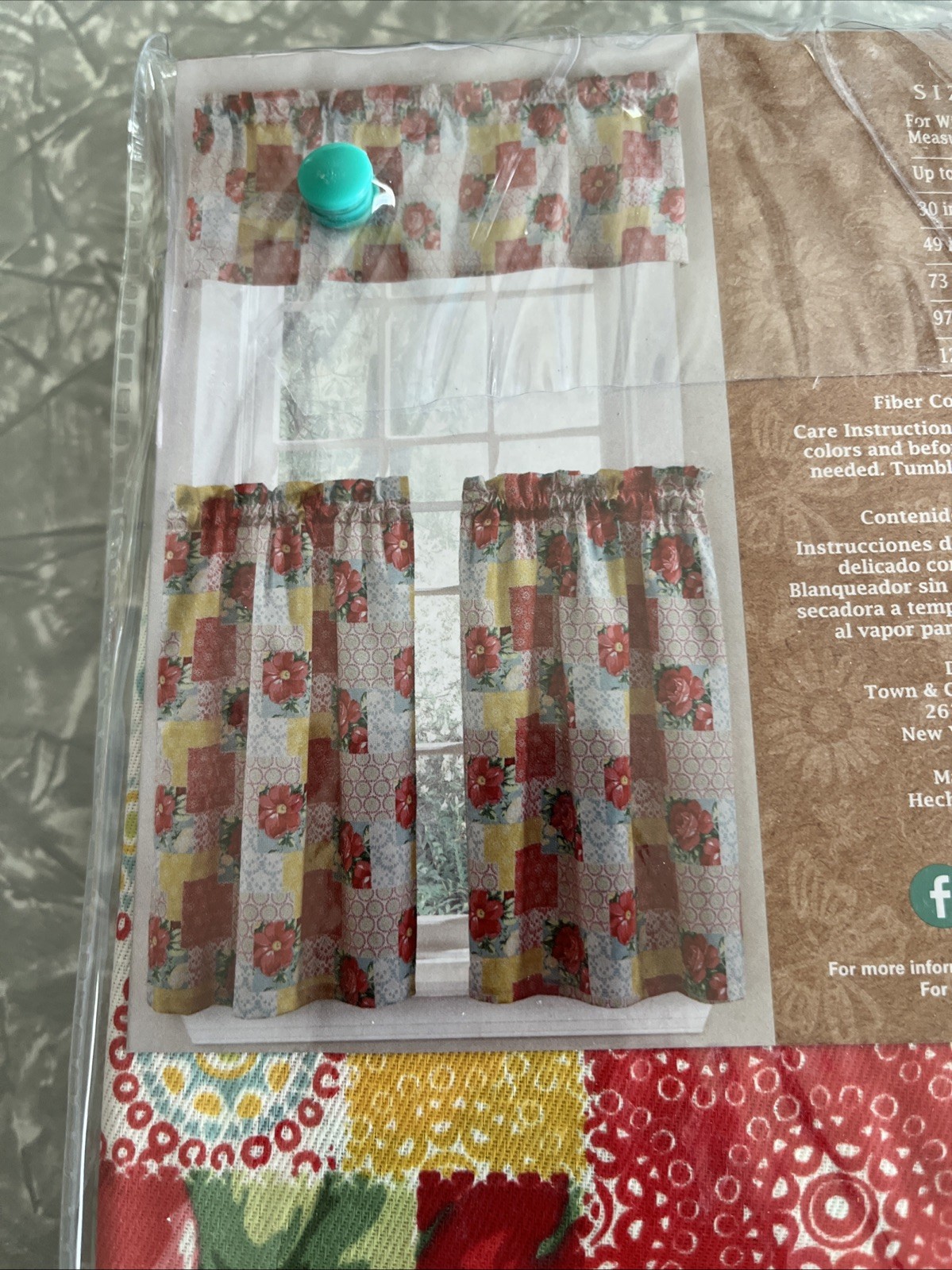 Pioneer Woman ~ Patchwork ~ Three (3) Piece Curtain Set ~ 30″ x 36″