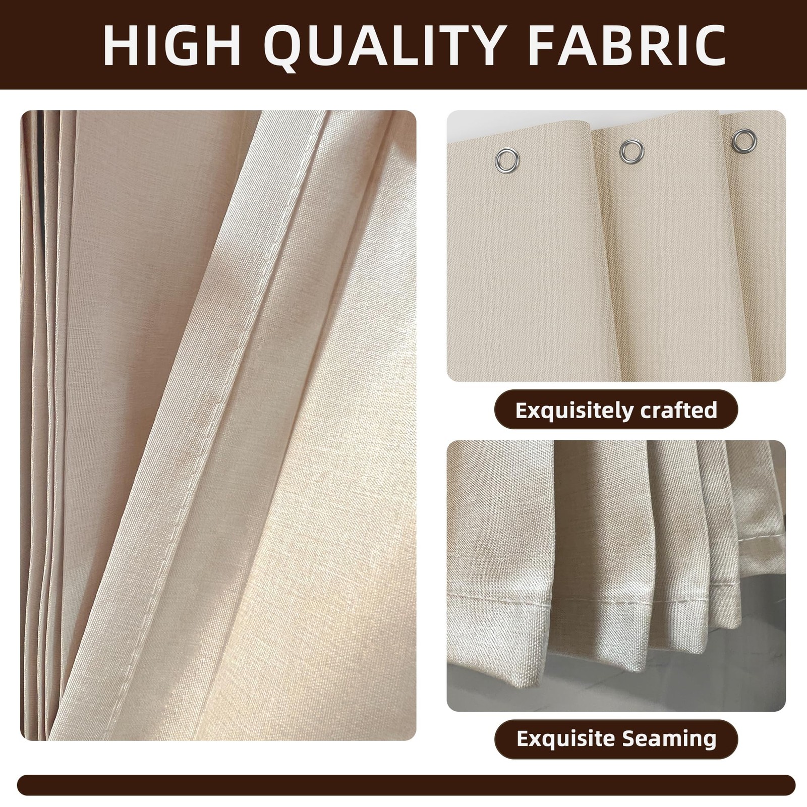 Folding Room Divider Curtain â€“ Lightweight Draping Bedroom Privacy Curtain, W