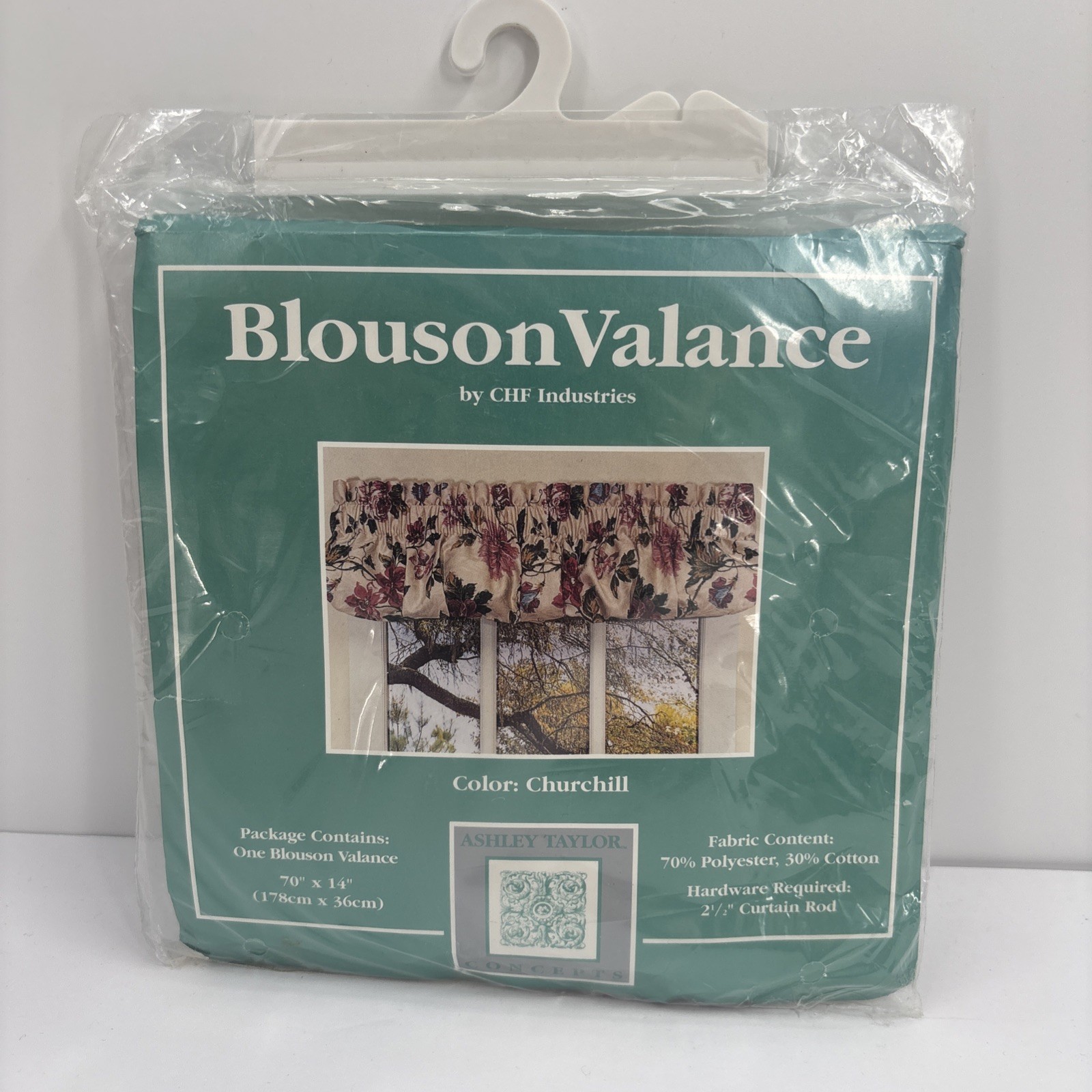 Ashley Taylor Concepts Churchill Floral Blouson Valance 70×14 Made USA Vintage