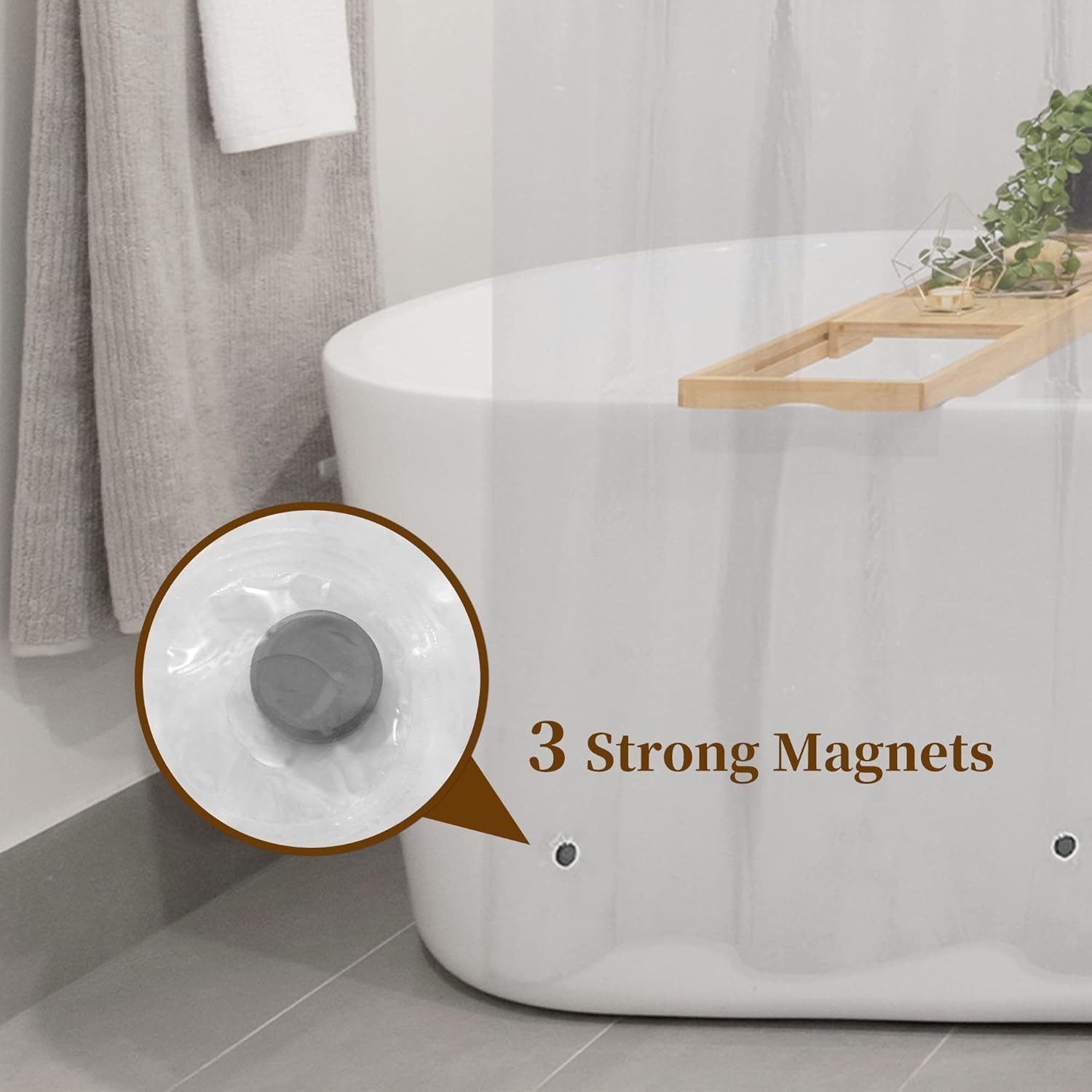 Barossa Design Plastic Shower Liner Clear 72″W x 72″L (Pack of 1), 1a.