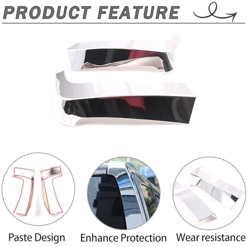 D Pillar Trim Cover Compatible with Hummer H3 2005-2009, ABS Rear Bright light