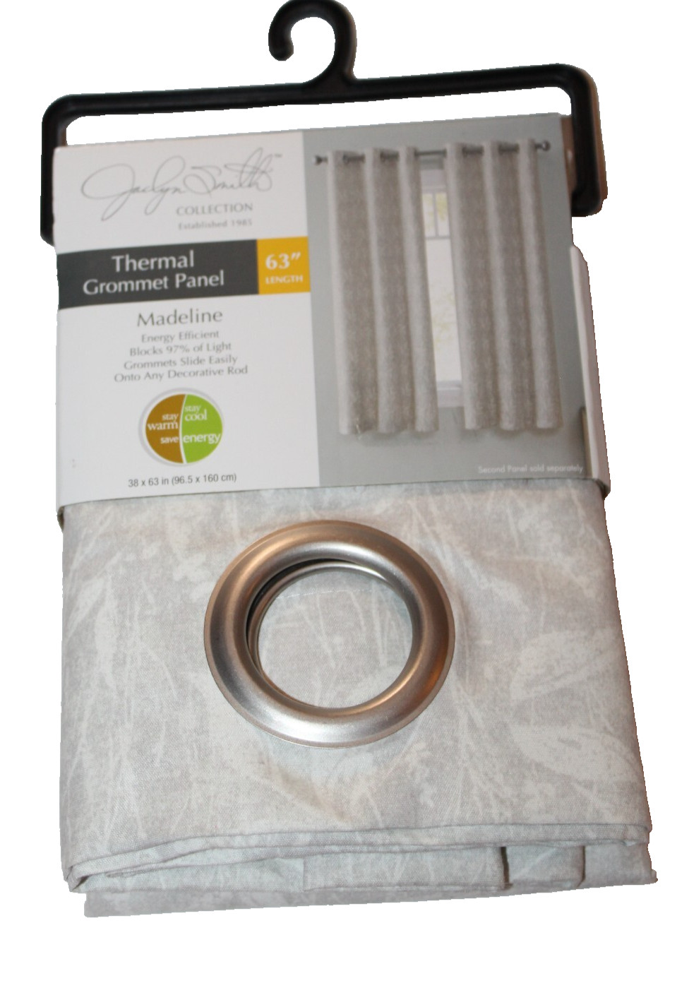 Jaclyn Smith Thermal Grommet Panel Madeline Ivory 63″