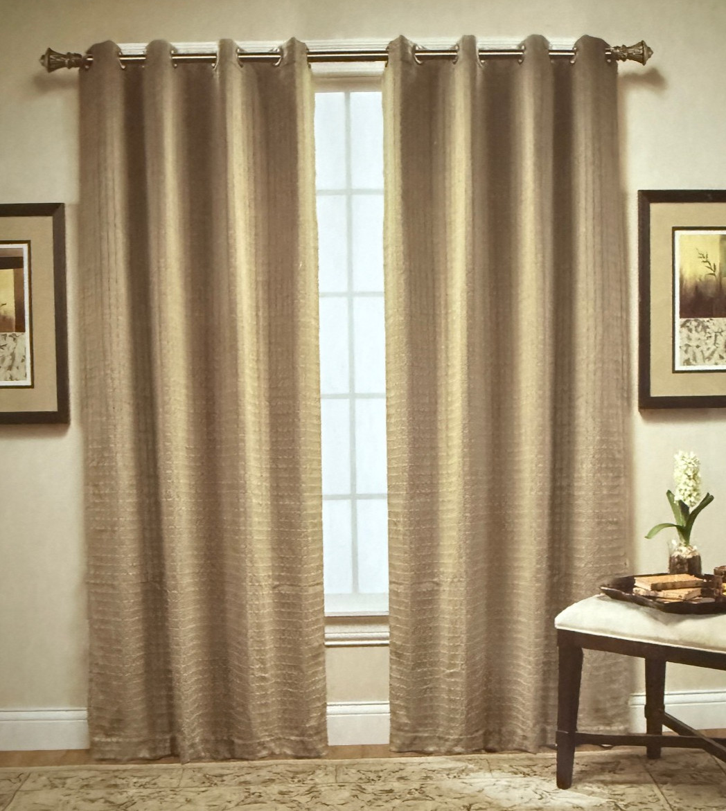 Spool Weave Grommet Curtains Drapes Panel Pair 54×84 Each Linen Bed Bath Beyond