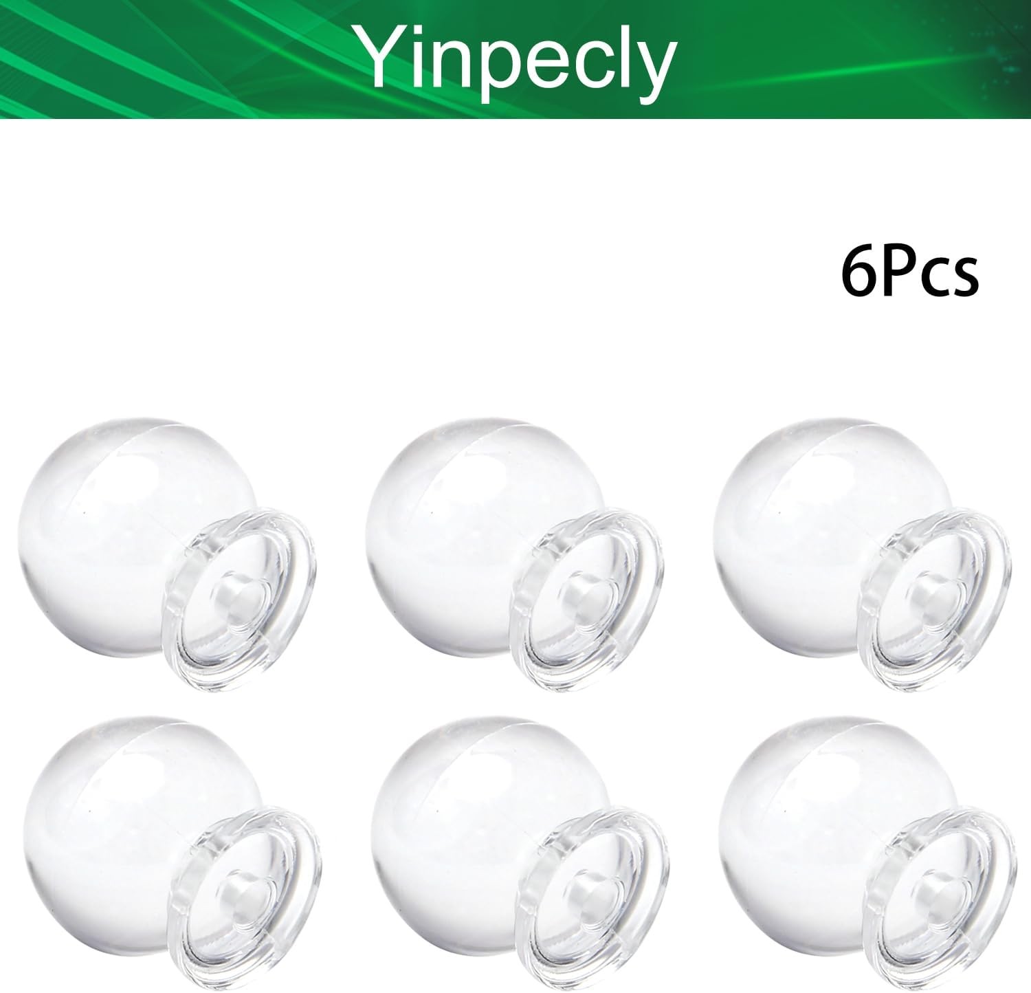 6PCS Self Adhesive Clear Acrylic Cabinet Knobs Stick On Drawer Pull Handles 16mm