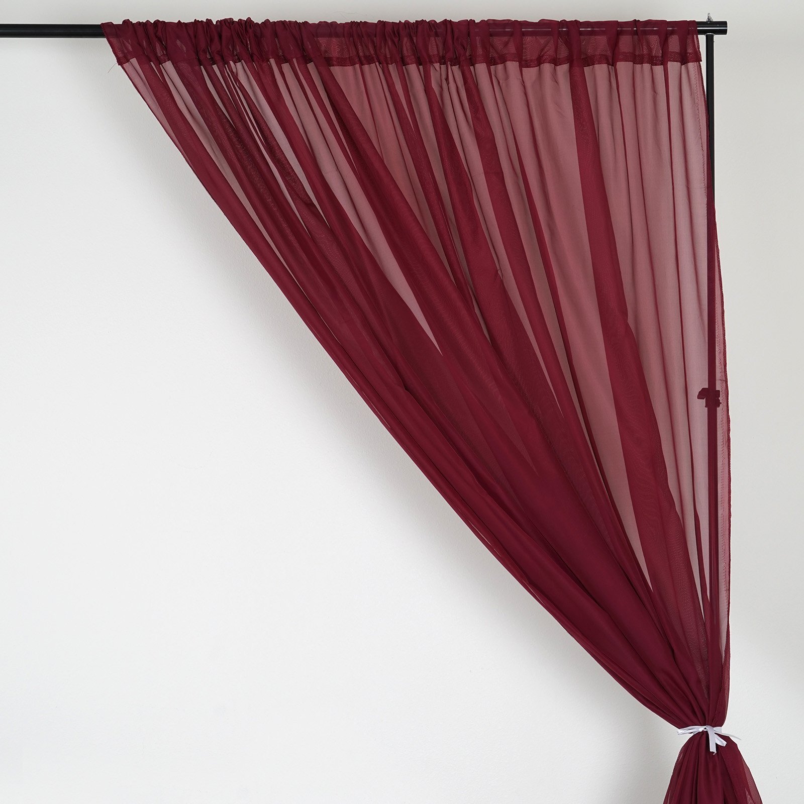 Burgundy 10 x 10 ft Voile BACKDROP CURTAINS 2 Panels 5×10 ft Party Decorations