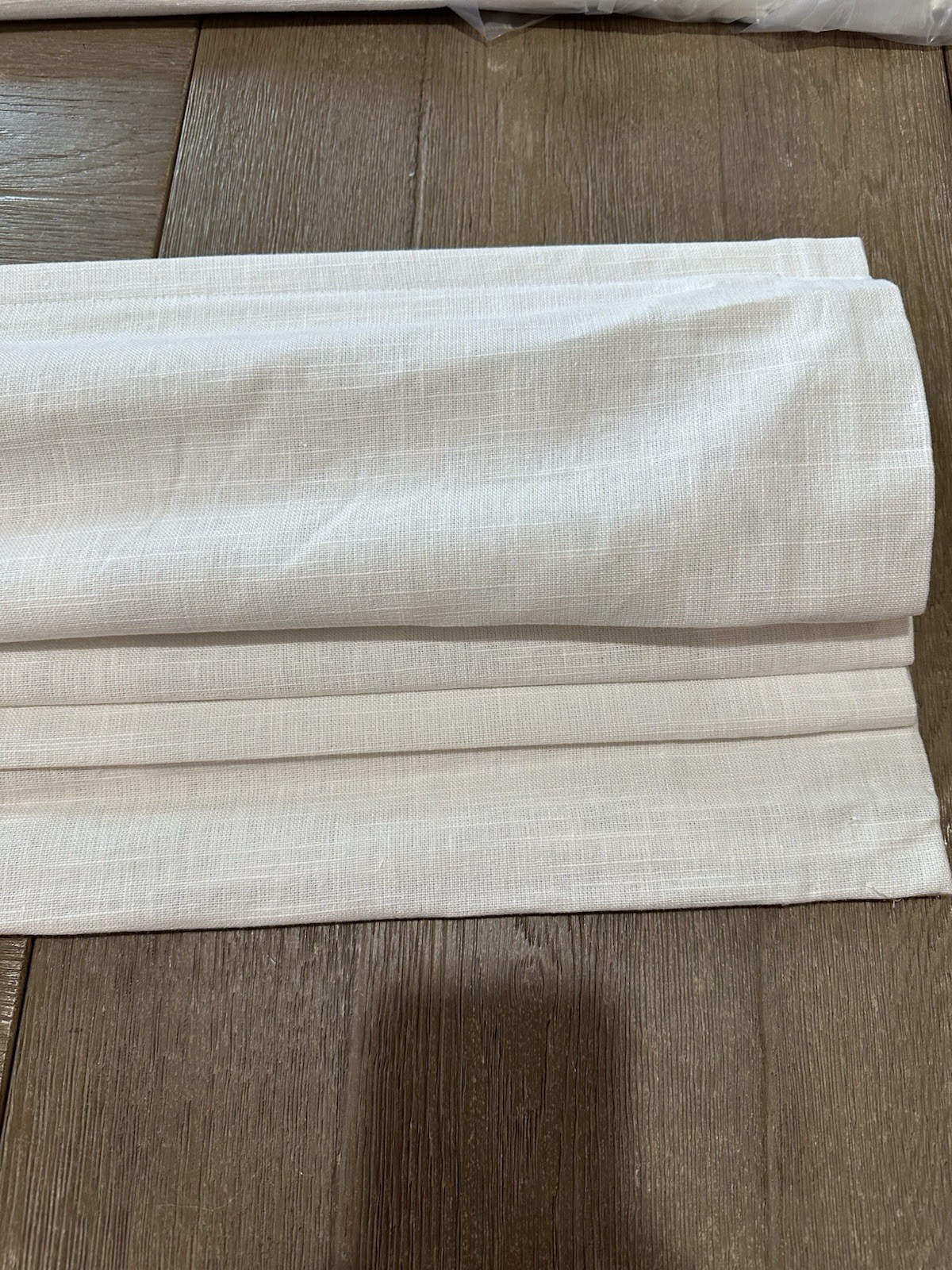 Pottery Barn Emery Roman Shade Ivory 34×48 Replacement Hardware Blackout