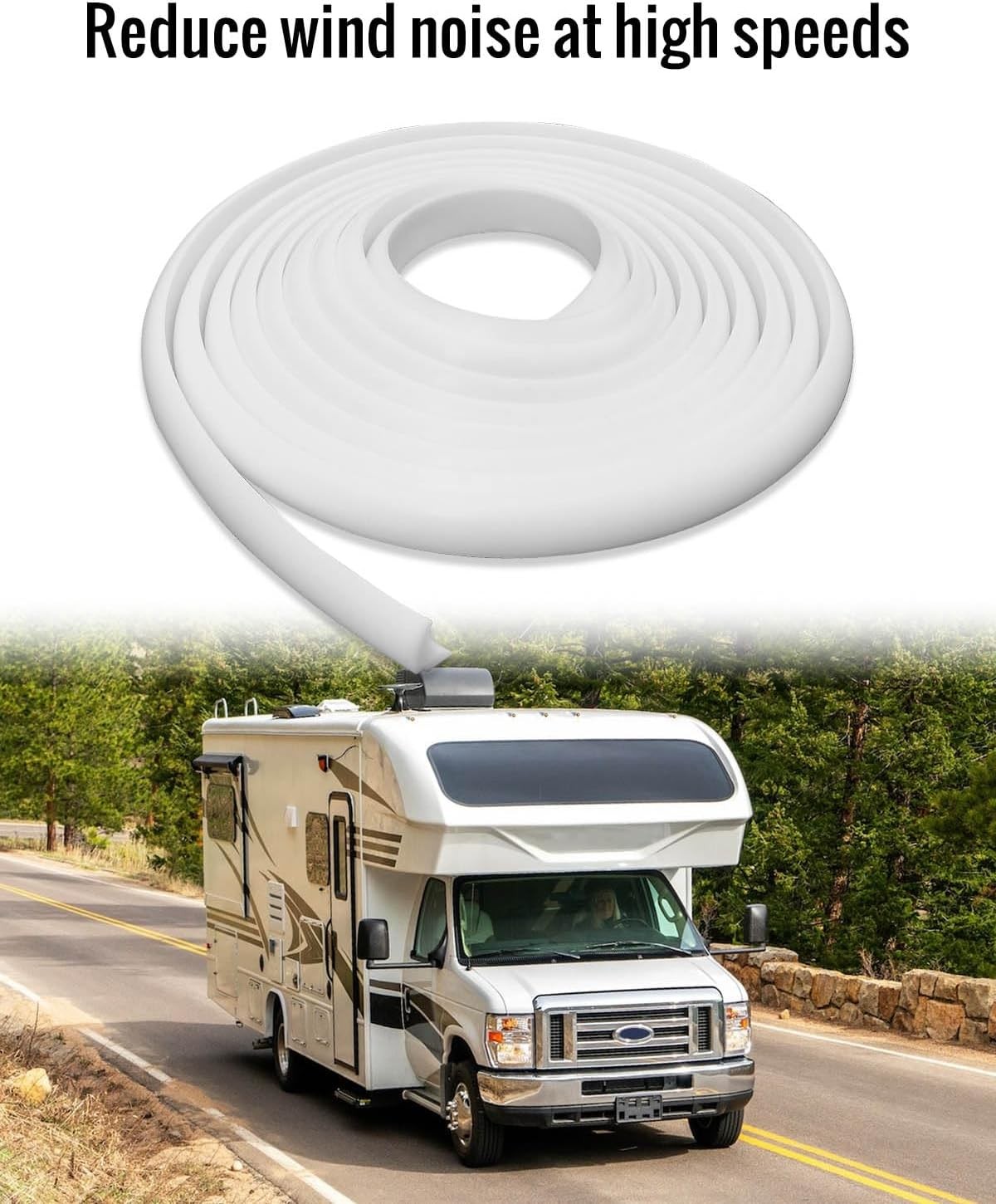White RV Window Seal Strip 1/2” x 1/4” Rubber Weather 40 Ft,