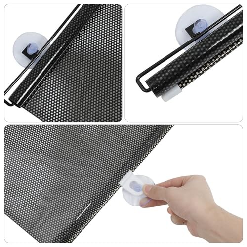 Roller Blinds with Suction Cups Sun Blocking Shades for Windows and Doors