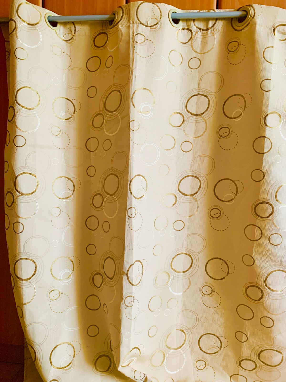 Estex One Pair of Grommet Window Panels Beige/Brown 100% Polyester 58” x 84”