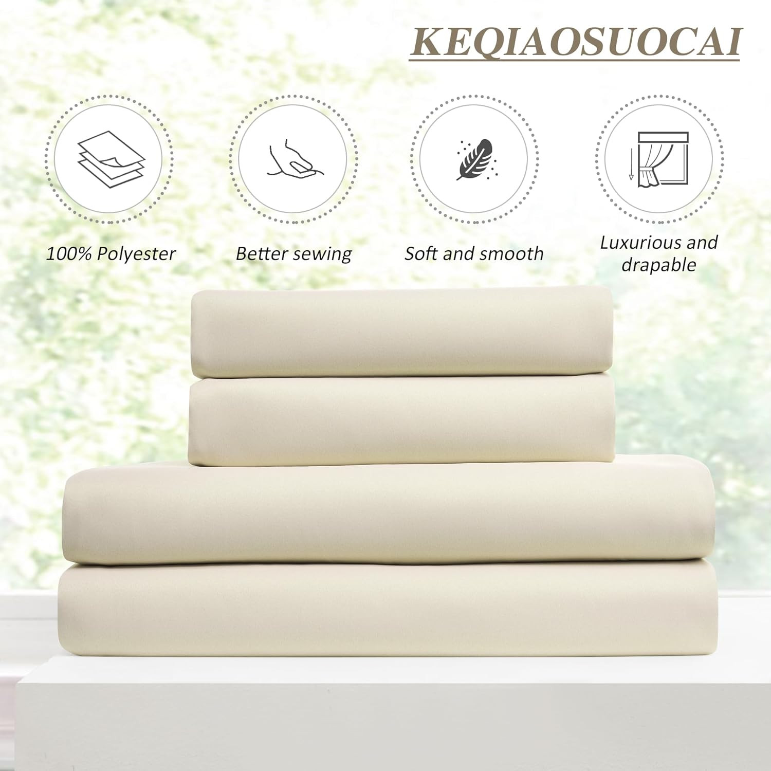 Cream Beige Blackout Sliding Glass Door Curtains 80×96, 2 Panels Set