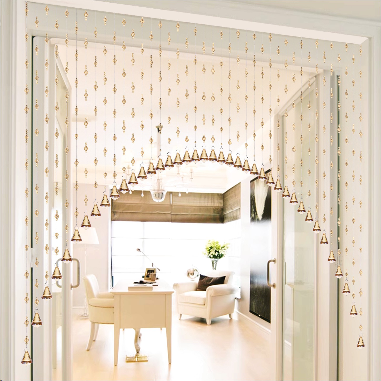 20/40 Line Crystal Beaded Curtain Hanging Door Glass Room Divider Festival Decor
