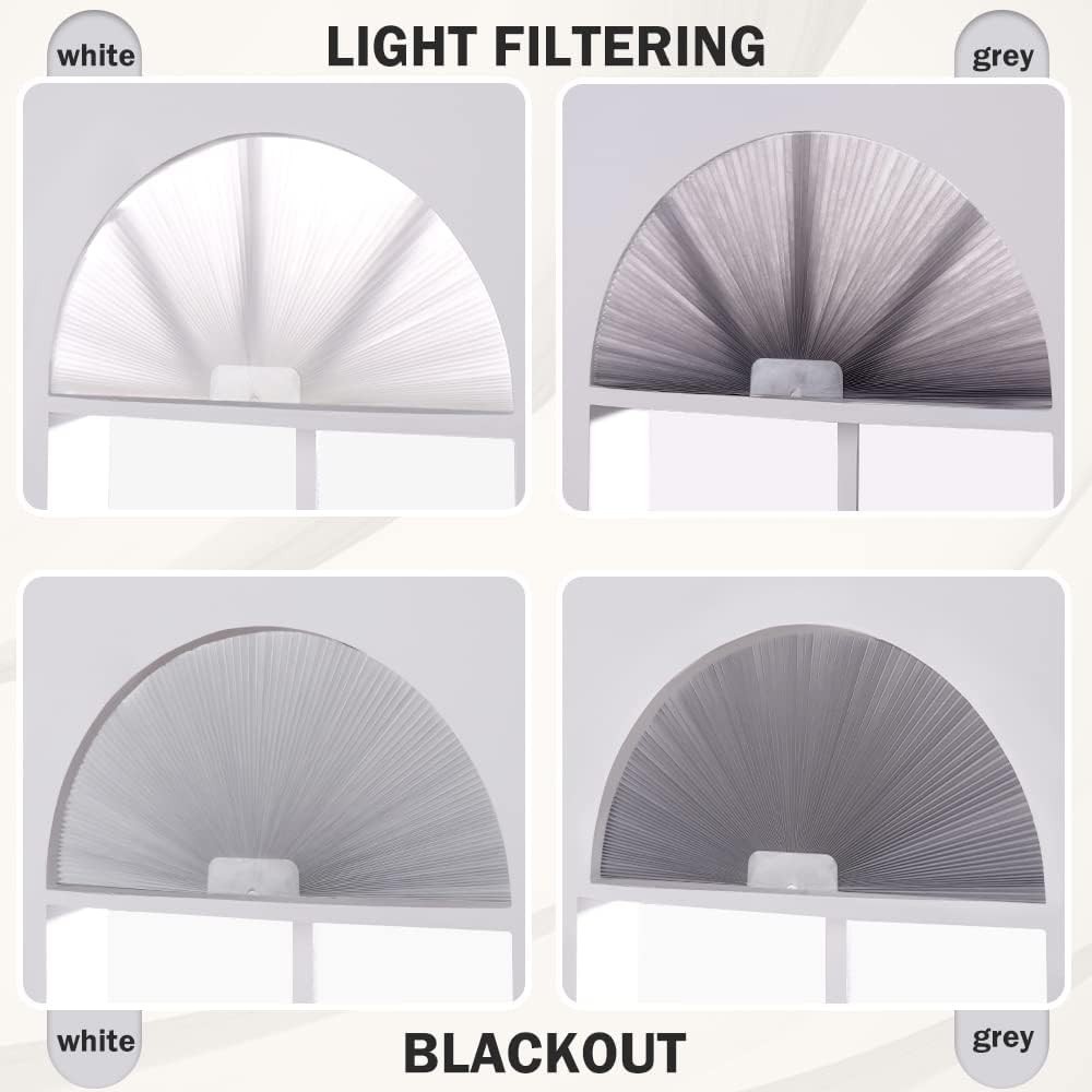 Arch Window Shades Half Circle Round Blackout Pleated Blinds radius 36″ Dual