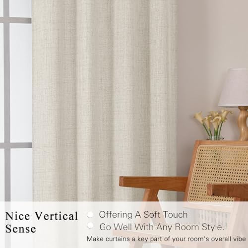 Kitchen Curtains 36 Inch Length 2 Pcs, Airy 30″W x 36″L (Pack of 2) Natural