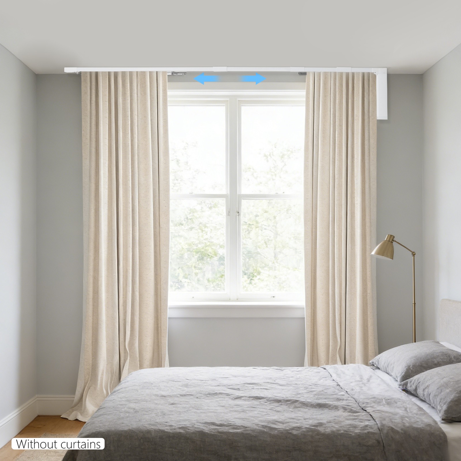 Electric Curtain Rail with Remote Control Aluminum Alloy Motorized Curtain Track