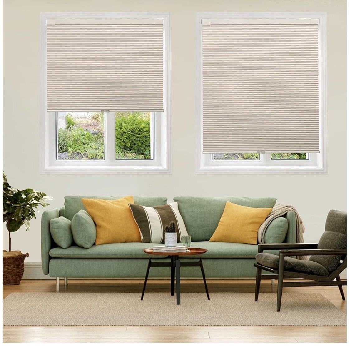 Laz Blinds Cordless Blackout Cellular Shades Soft Cream 43 1/2″ W x 48″ H