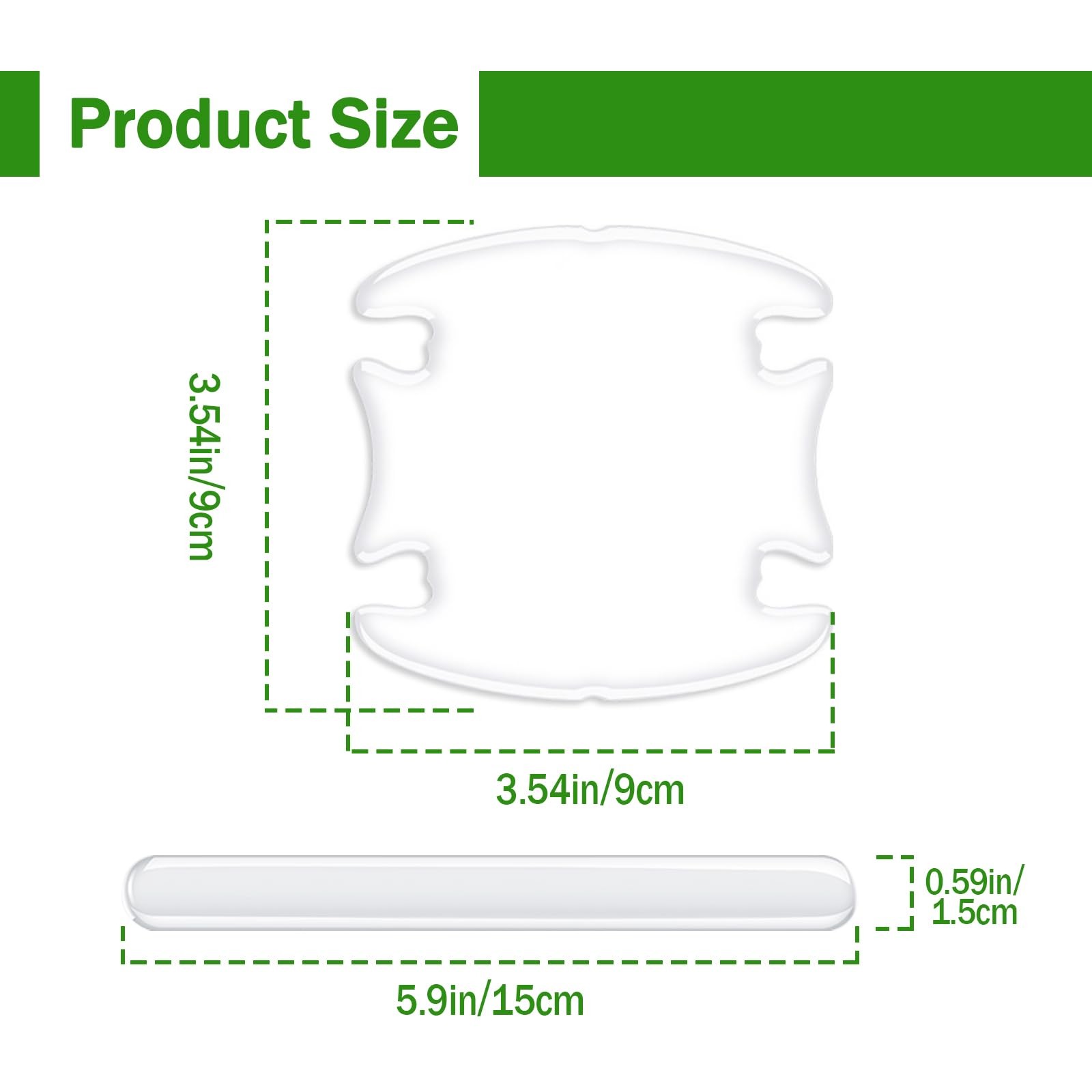 8Pcs 3D Transparent Car Door Handle Scratch Protector, Universal Bowl Side Paint