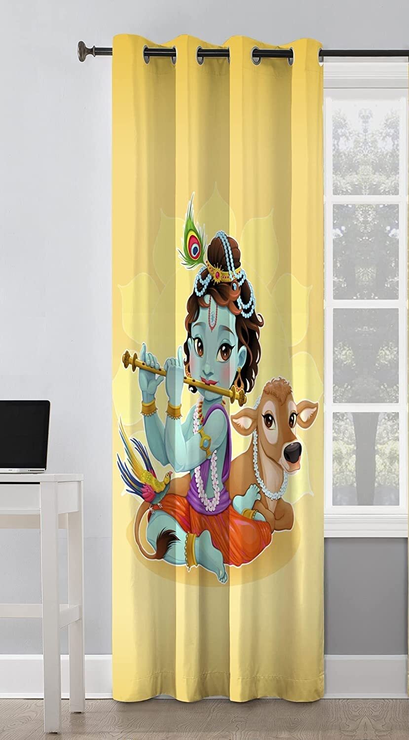 Imported Polyster 3D Digital Printed Door Curtain (4 x 7 feet )set of 2 pcs