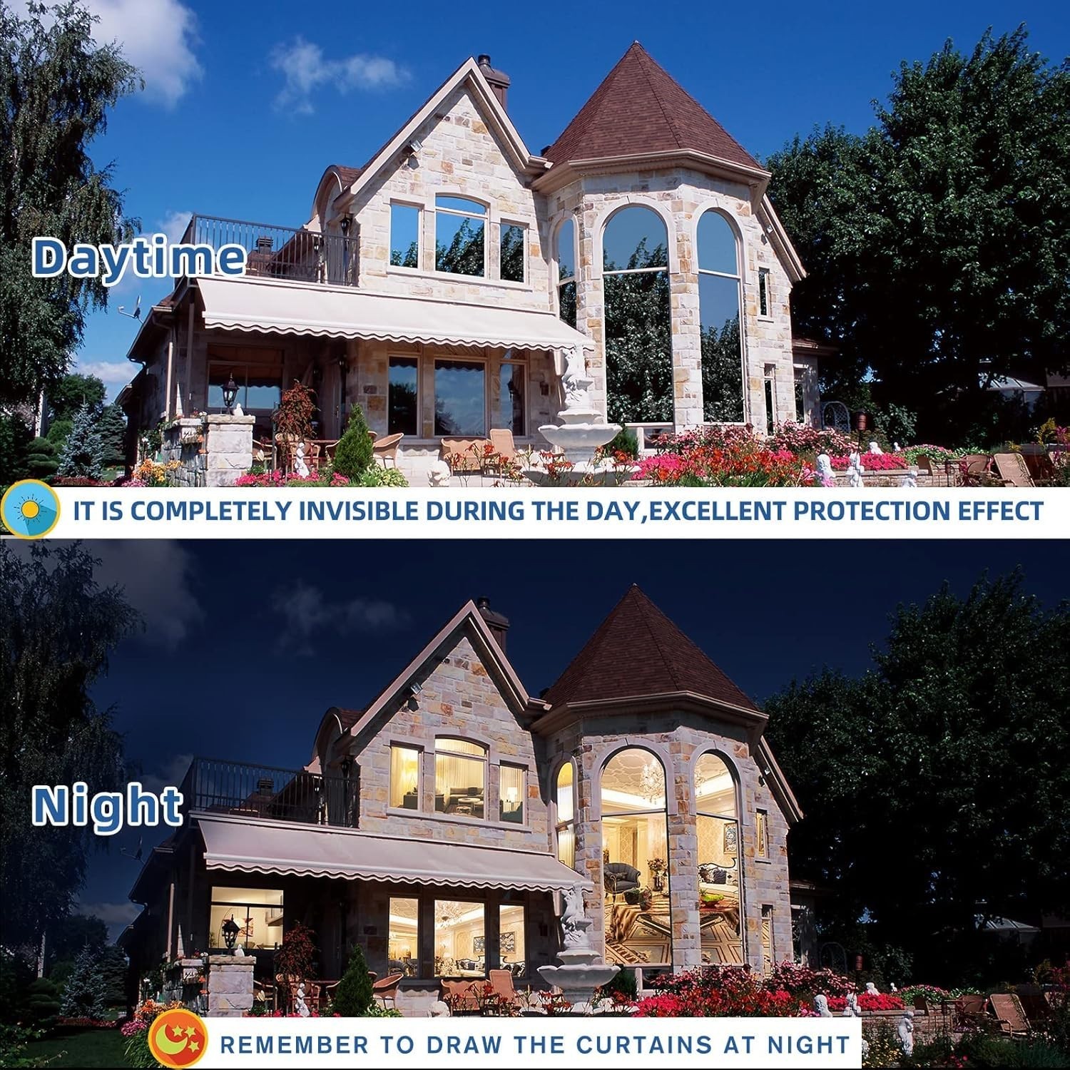 Cosmic Black Window Film, PET Material, Privacy Tint