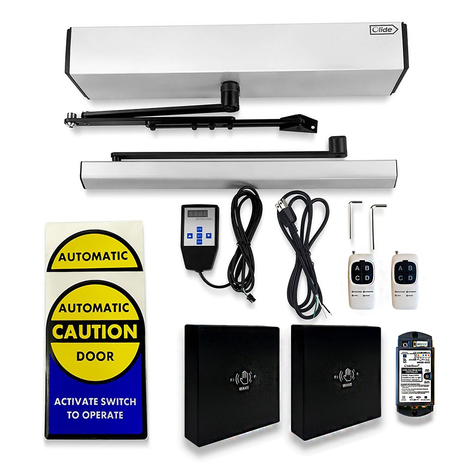 Olide 120B Automatic Swing Door Opener with M-605MHW Wireless Infrared touchle