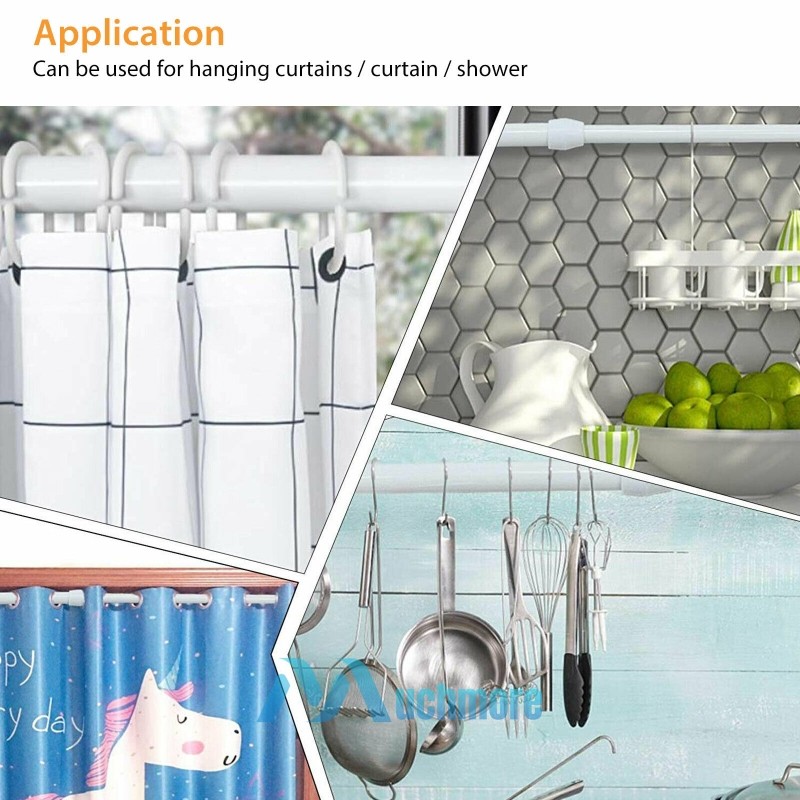 2 Pack Spring Tension Curtain Rods 23-43 Inches, White Spring Loaded Curtain Rod