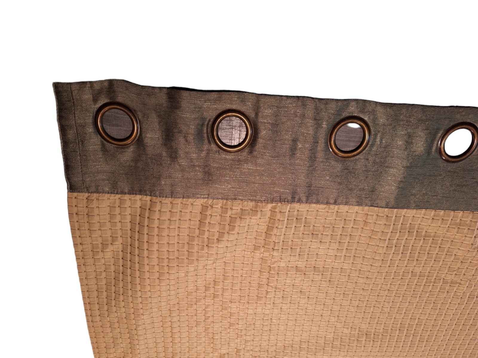 Drapery Panels Pair 84″ Long 51″ Wide Each Grommets Lined Green Gold Quality