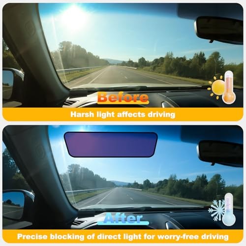 Square Car Window Shades for Windshield & Side Windows, 2-Pack Static Cling