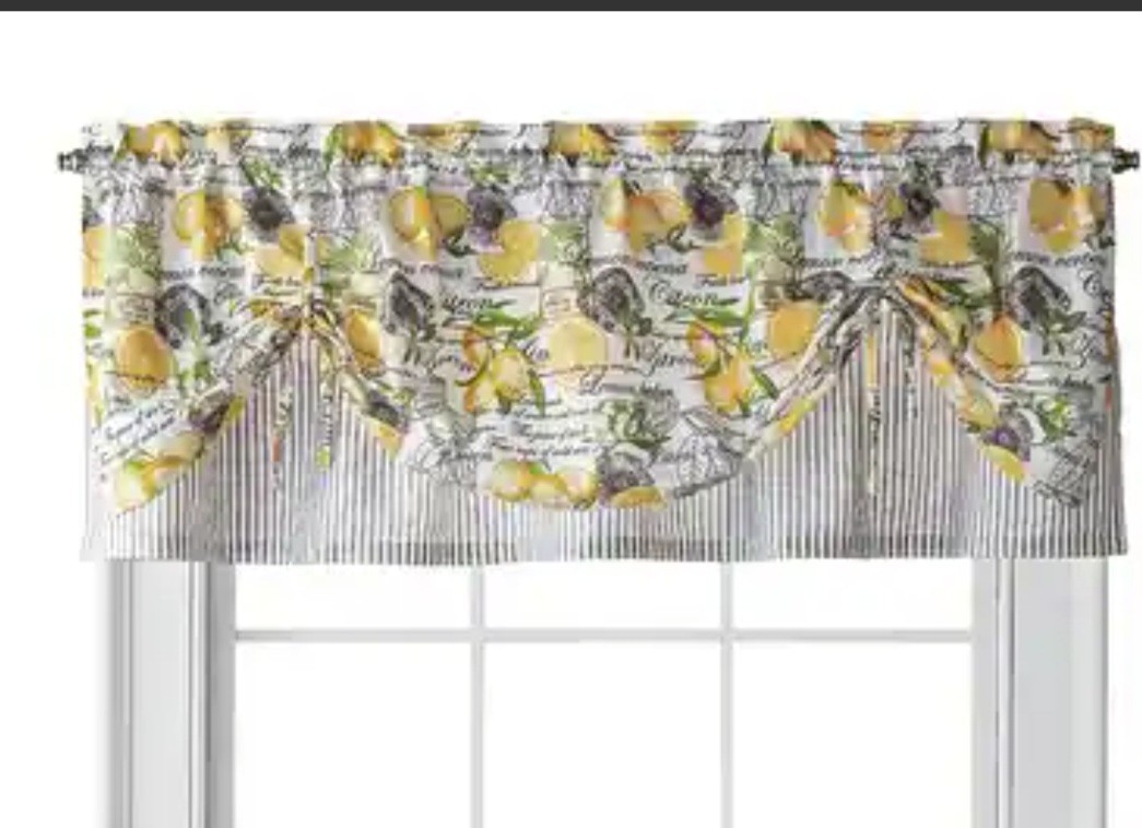 Waverly Lemon Zest Valance Curtain 60 in x 18 in | 152 cm x 46 cm | Cotton/Poly