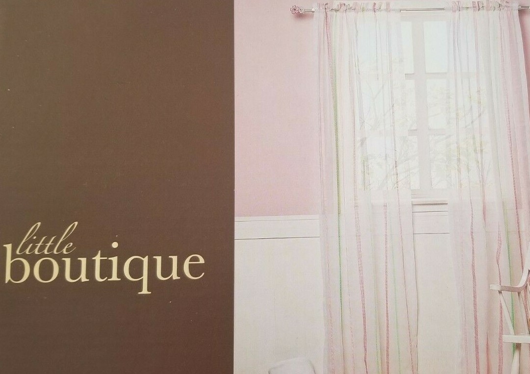 Little Boutique Ribbon Window Drape Panel 43″ x 84″ NIP