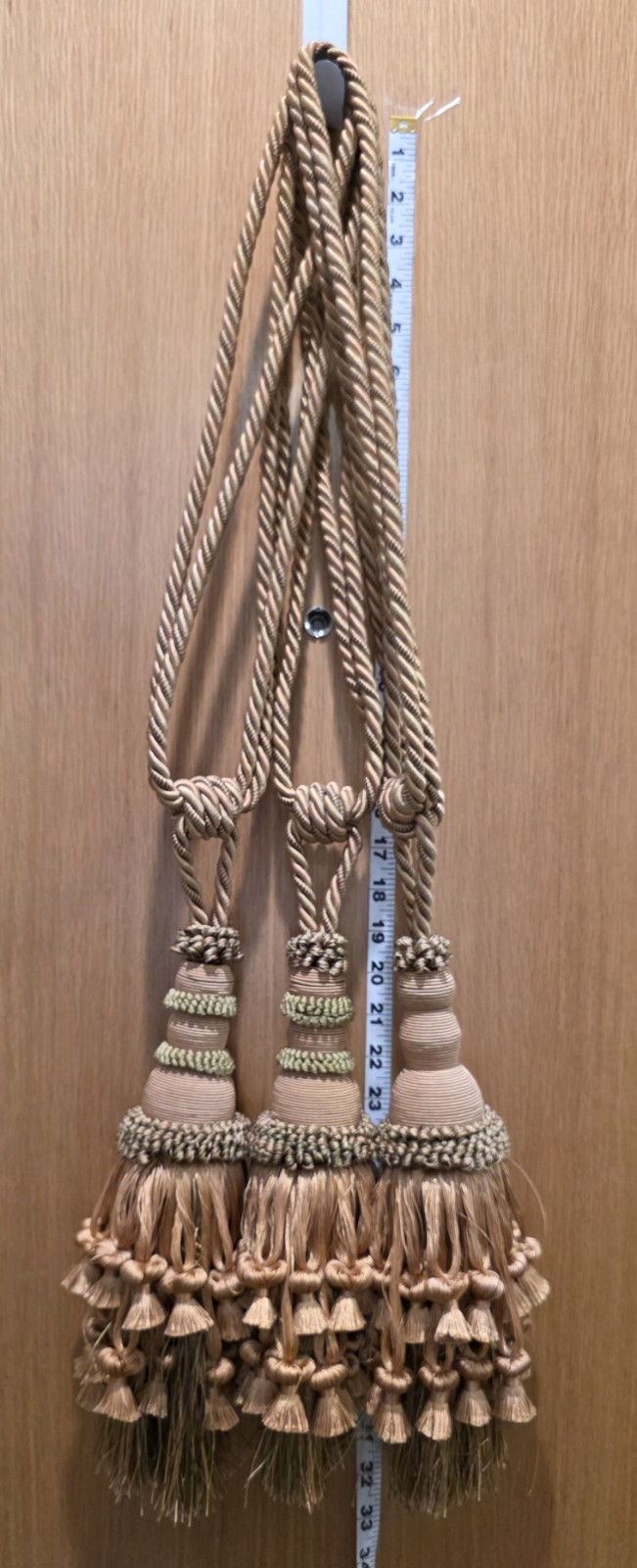 Lot 3 Tassles 33in Long Gold Green Large Heavy Luxury Tie Backs Decorations