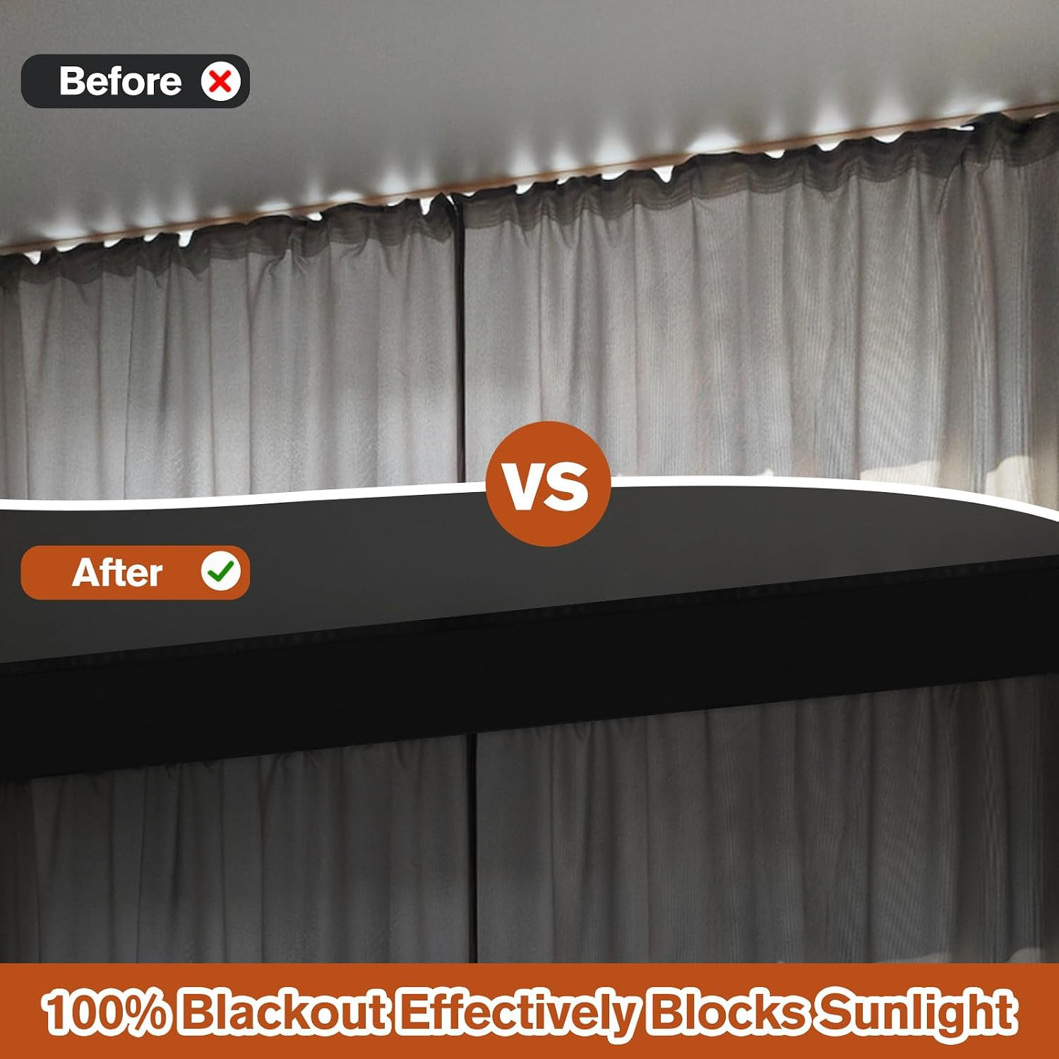 68 X 16.5 Inch Top of Curtain Light Blocker for Blackout Curtains Light Blocking