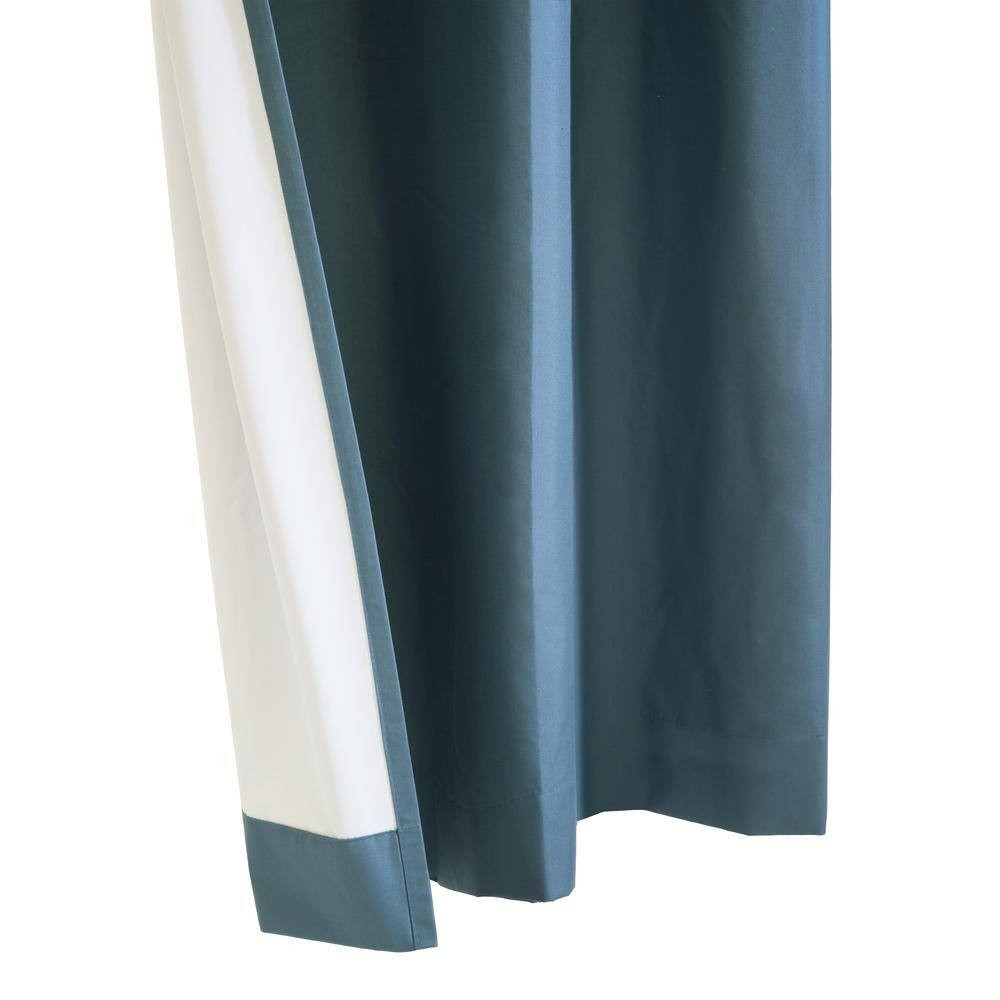 Prelude Slate Blue Polyester Smooth 40 In. W X 84 In. L Grommet Indoor Room Dark