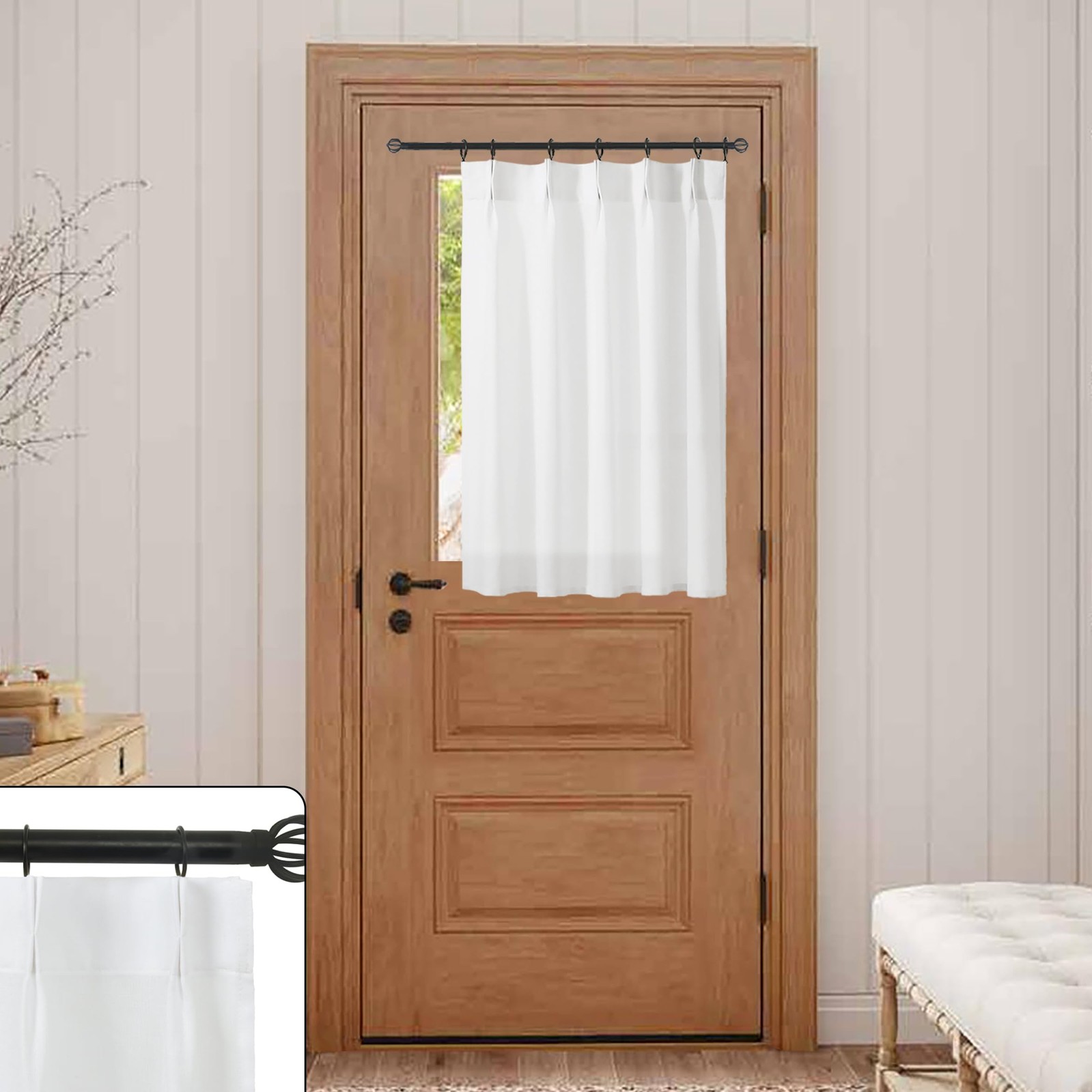 Kitchen Window Curtains Over Sinkpinch Pleat Linen Sheer Short Back Door Curtain