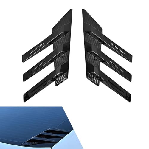 Car Rear Windshield Sticker Decoration Accessory, 3D Rear 2 PCS Glossy Black