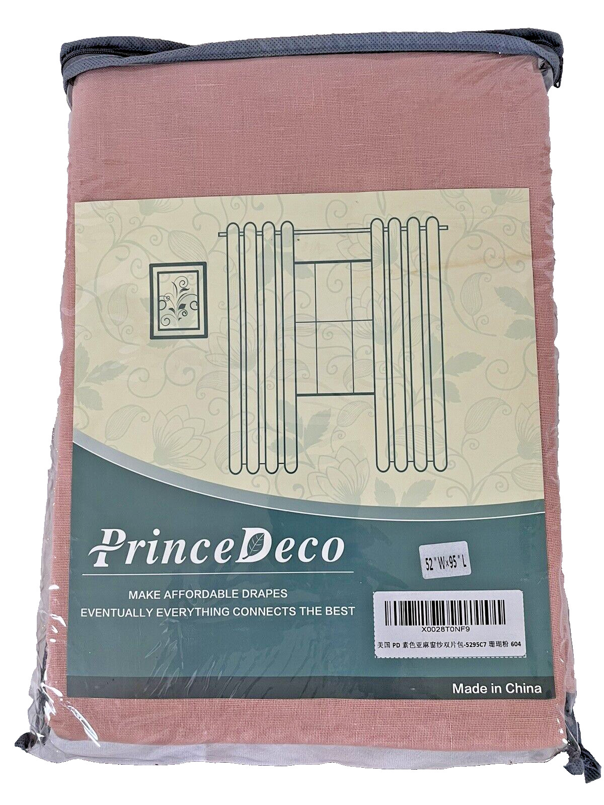 PrinceDeco Curtain Panels 52″W x 95″L Mauve New