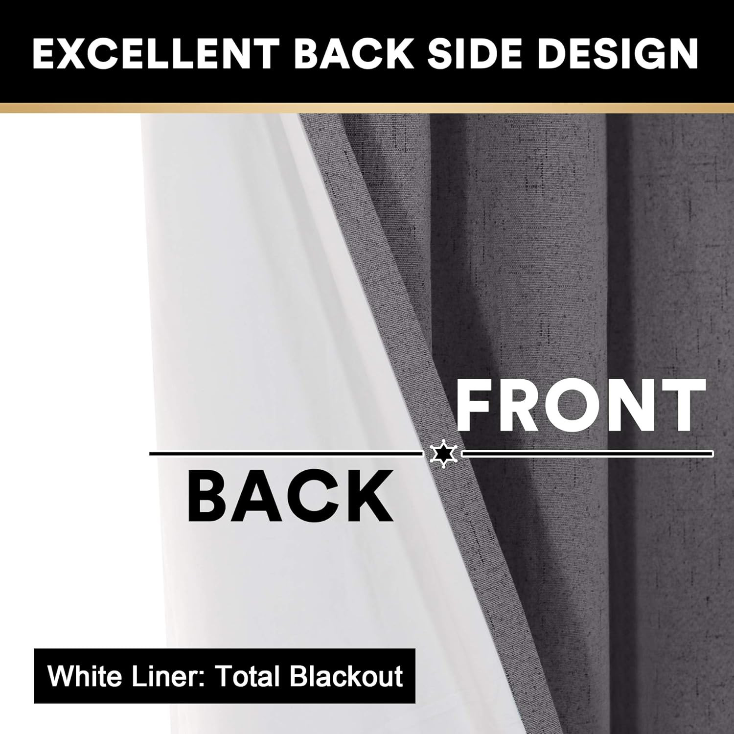 Thermal Insulated 100% Blackout Curtains for Sliding Glass Doors, Grey 100×96