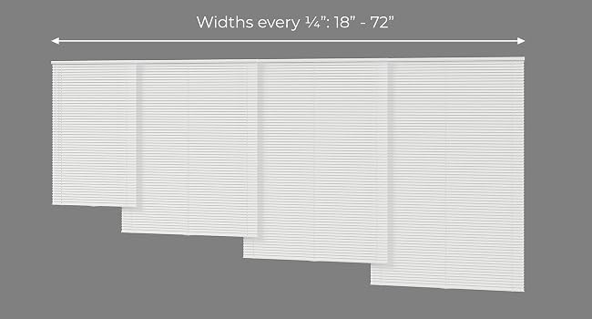Cordless Aluminum Mini Blind – 71.5″ W x 60″ L – White, Premium Duty 1″ Metal