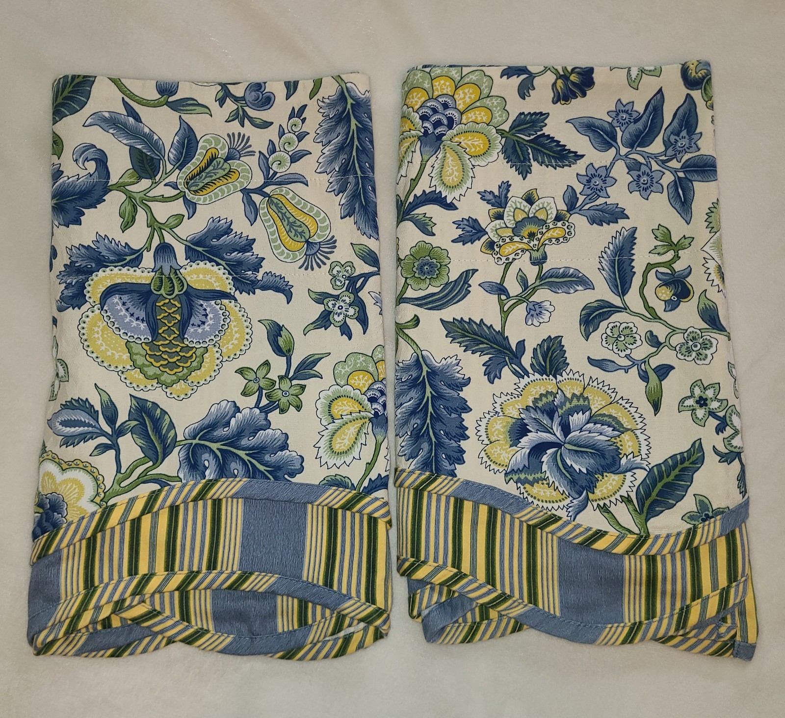 Vntg Waverly valance Set ×2 Jocobean Imperial Porcelain 77×17in