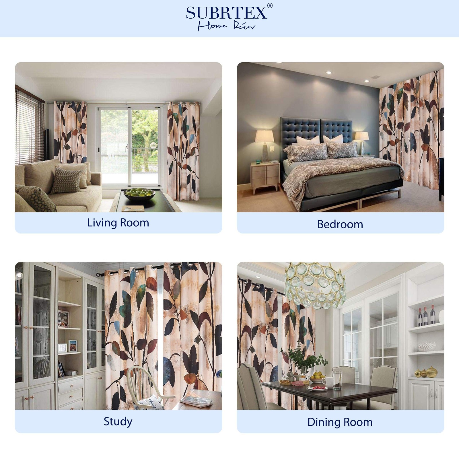 subrtex Printed Curtains Room Darkening for Bedroom Living Room Kids Room Din…