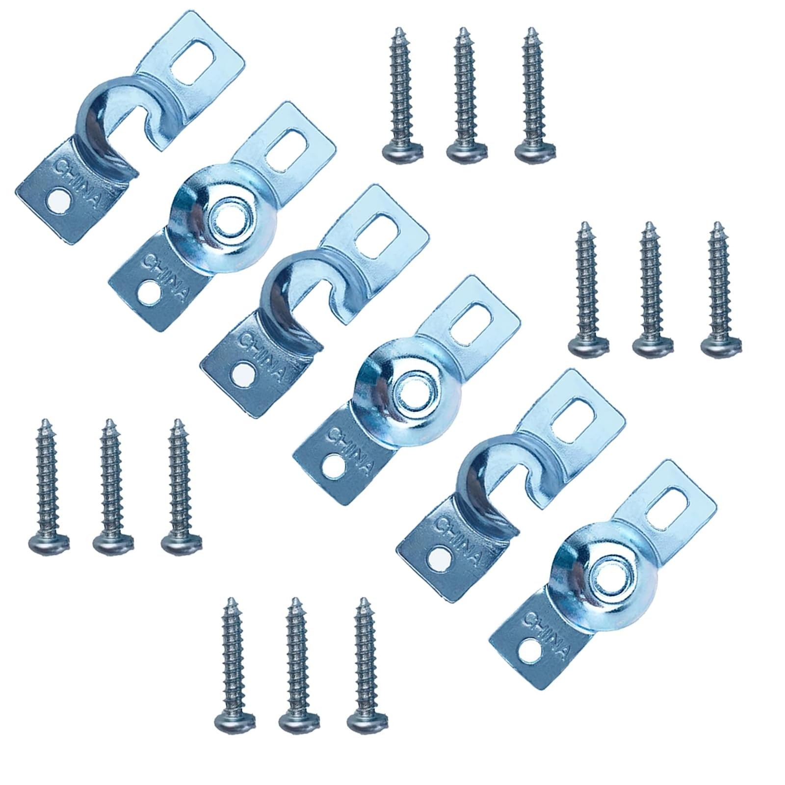6 PCS Roller Window Shade Inside Mount Brackets Zinc Curtain Rod Holder Screws