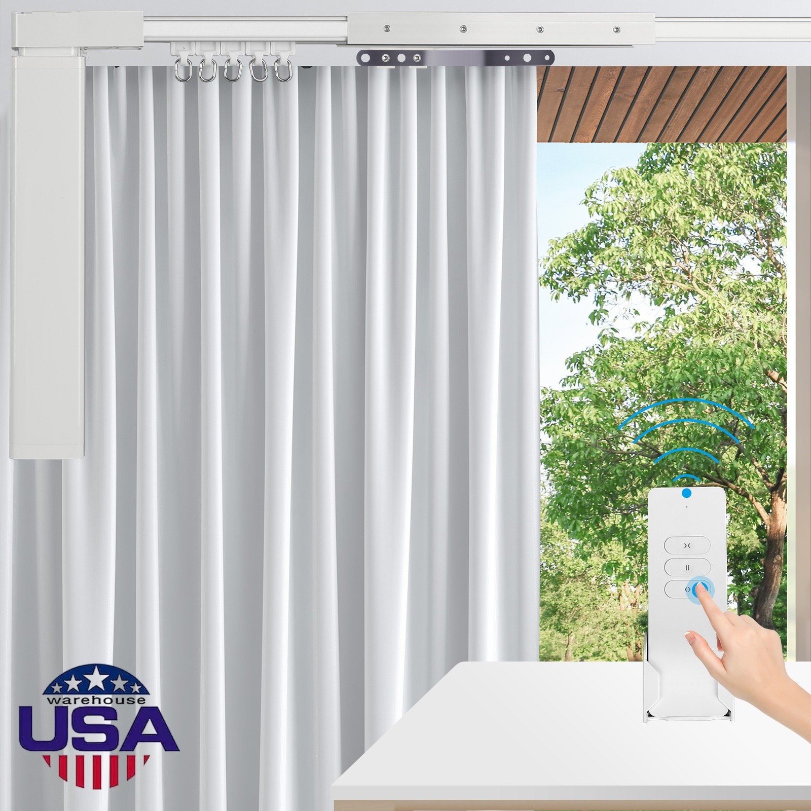 3.2m Motorized Curtain Track Rail 10.5ft Wifi Remote Control Ceiling Track