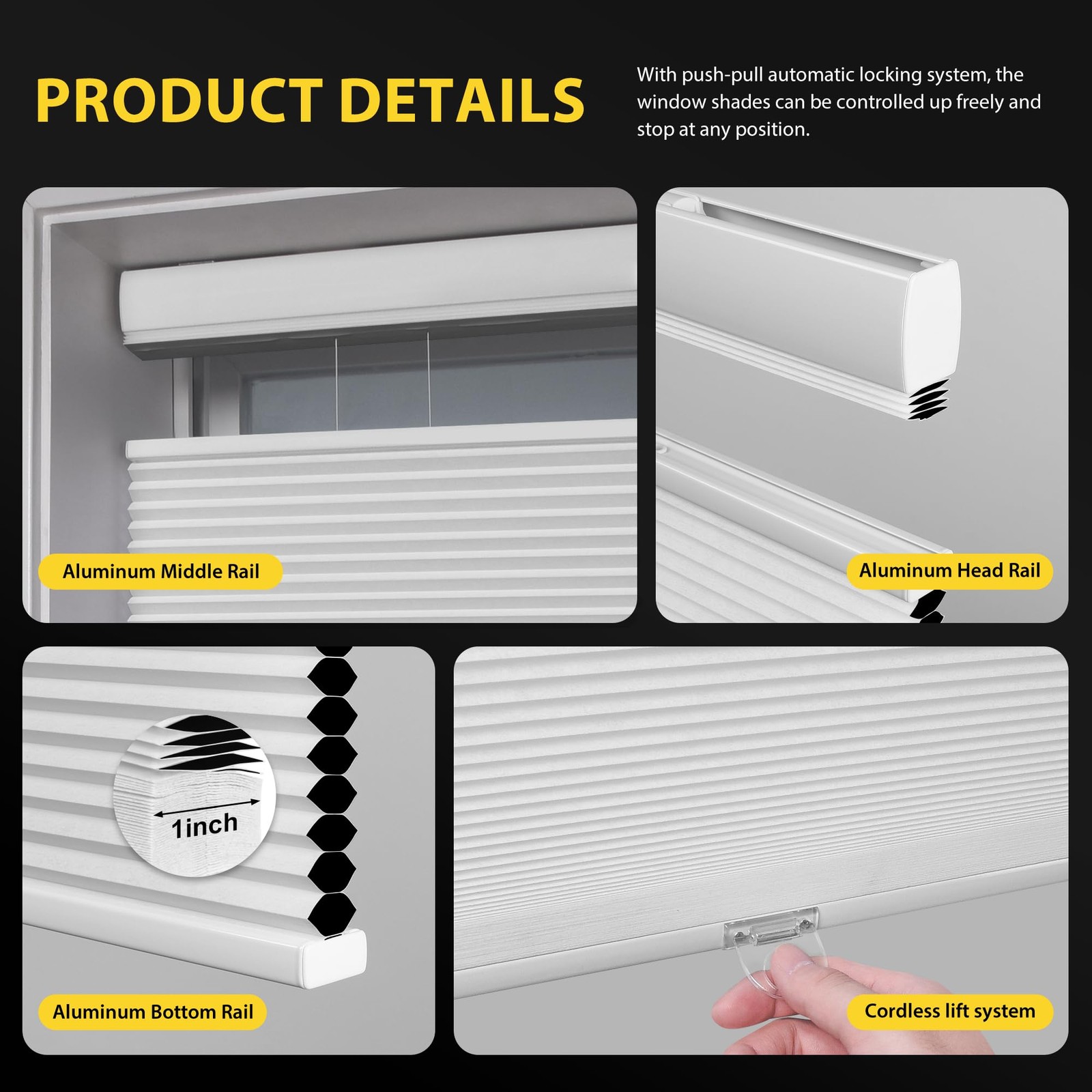 Unishades Top Down Bottom Up Cellular Shades Cordless – Blackout Uni001-Tdbulf